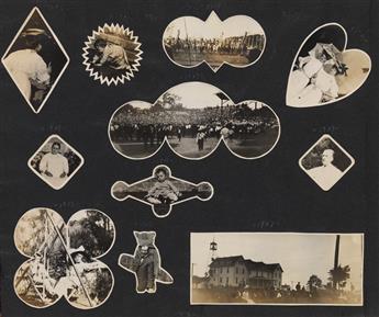 (SNAPSHOTS--CUSTOM SHAPES AND SIZES) An artfully printed and compiled snapshot album, containing approximately 662 frolicsome and compe
